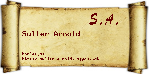 Suller Arnold névjegykártya